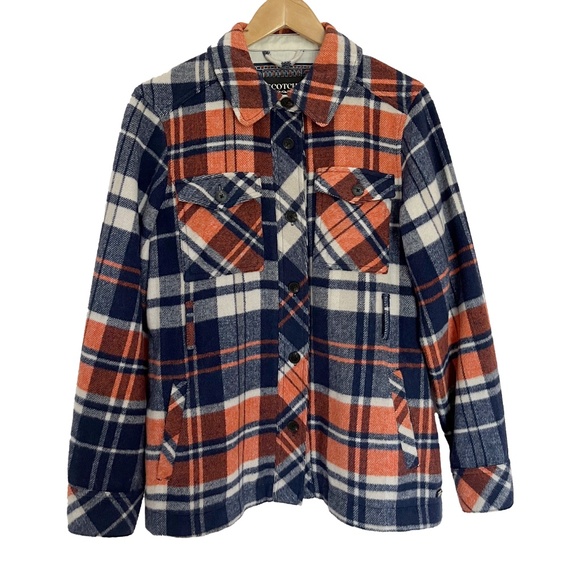 Wool Blend Check Belted Plaid Overshirt - Picture 3 of 8